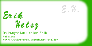 erik welsz business card